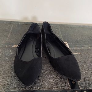 Black suede flats